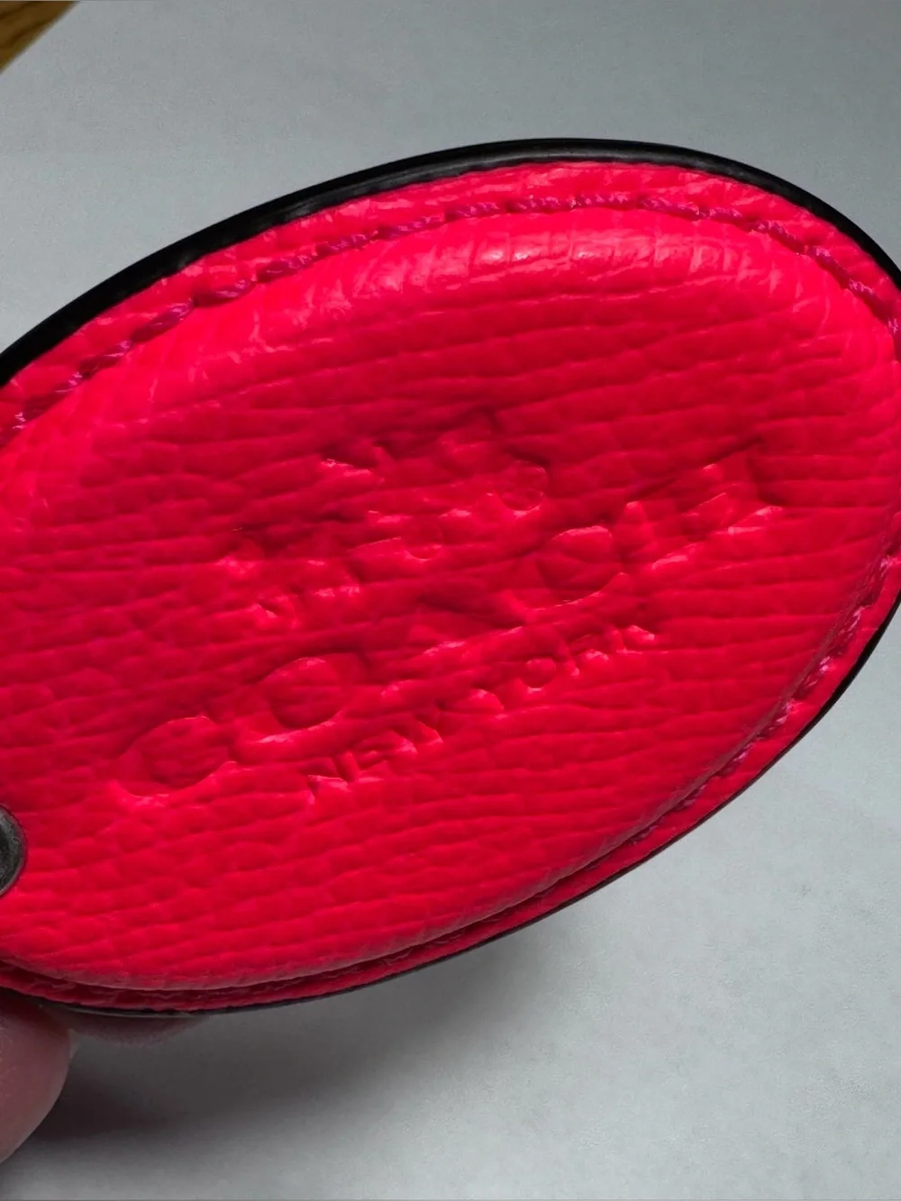Rare Coach Badlands Leather Oval Bag Charm Key Fob